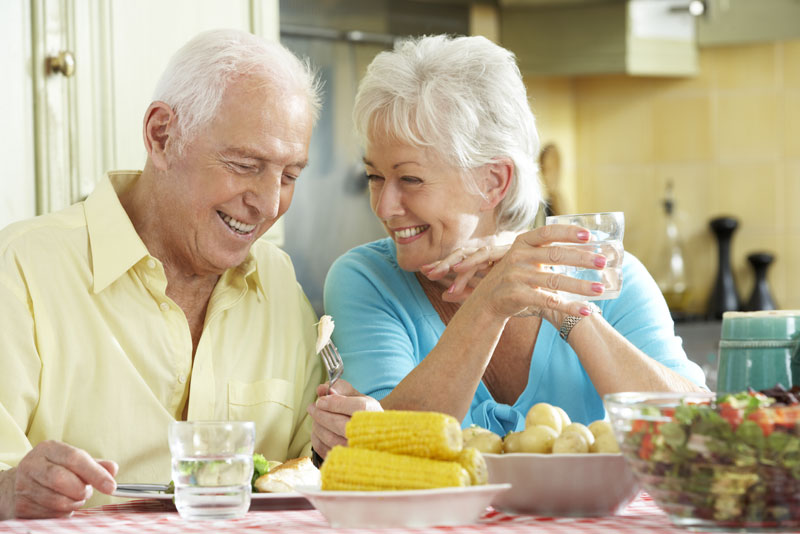 Dental Implant Patients Eating Dinner Together